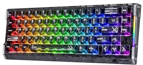 MAMBASNAKE ATTACK SHARK R68 HE Teclado Rapid Trigger Fibra de Carbono, Cableado 8KHz Magnético, Precisión RT 0,005mm, Teclas Carbono Forjado, Amortiguación Acústica 6 Niveles, Dual Driver, Negro