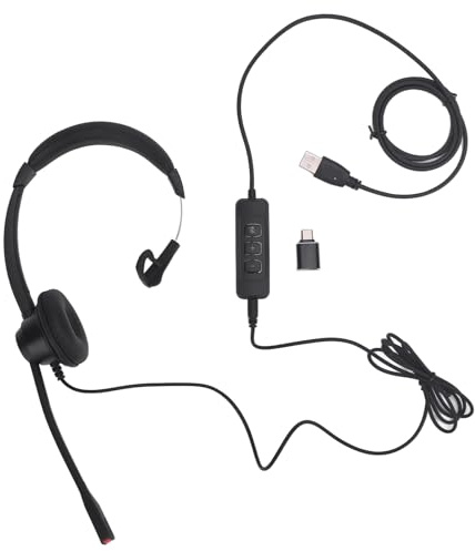 HUSHUI Brusreducerande Telefonheadset Ultralätt USB-headset med Mikrofon för PC Laptop Surfplatta Svart 1 Enhet