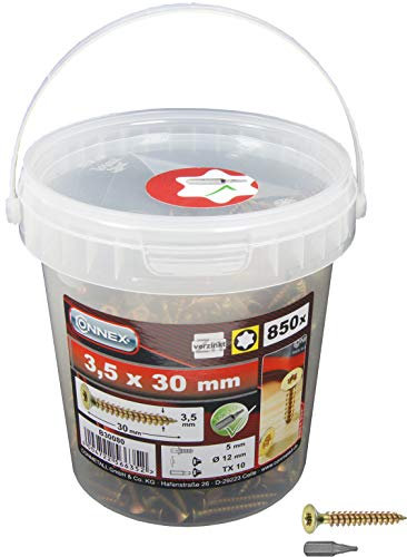 Connex B30080 Vis universelles 3,5 x 30 TX galvanisés 850 g