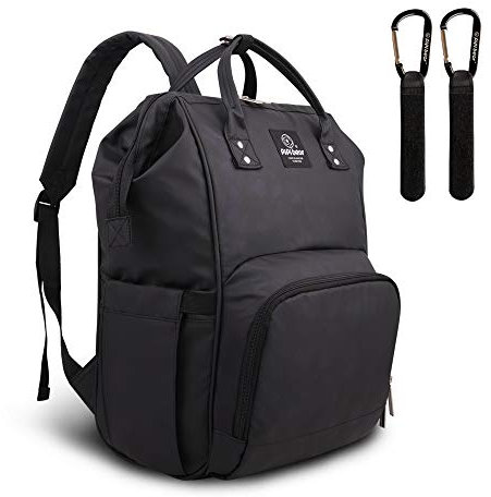 Pipi bear Wickelrucksack Tasche Wasserdichte Baby Wickeltasche Coole Mama Rucksack Organizer Große Kapazität (Schwarz)