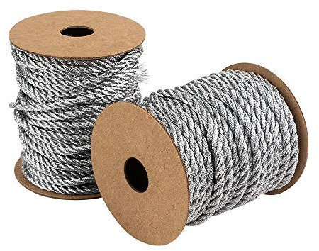 Ideen mit Herz 2 rollos de cordón metálico, rollo 1: diámetro 2,5 mm, 3 m de largo, rollo 2: 2 mm de diámetro, 4 m de largo (plata)