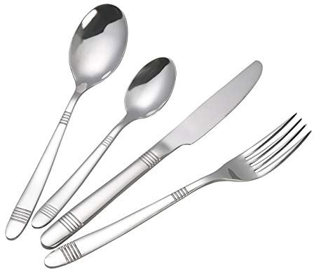 Callyne Pièce Couverts en Acier Inoxydable Couverts, Couteau Fourchette Cuillère, Service pour 12