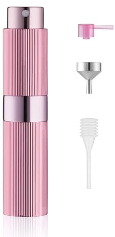 Toureal Parfym, sprejflaska för resor – reseparfym, fyllmedel för semester – mini perfume Travel Bottle Atomizer – parfymsprejflaska påfyllningsbar tom och små parfymflaskor för fyllning rosa 8 ml