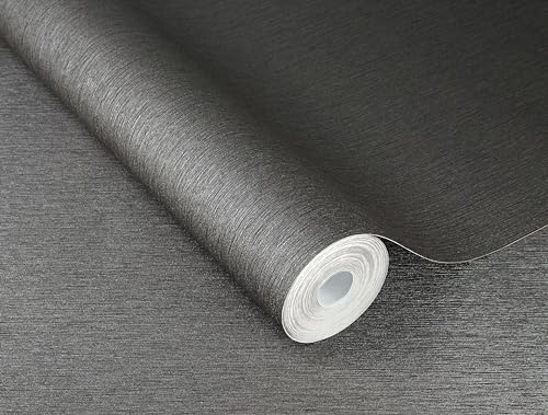 Rasch fibertapeter enfärgade linjer struktur mörkgrå glans 608694