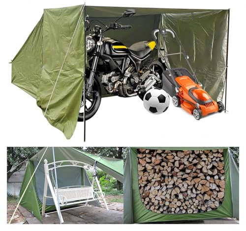 YSMSMZJK Fahrradbox mit Abnehmbarem Schattentuch Fahrradabdeckung Wasserdicht Geeignet für Camping und Radfahren Carport Gartengerätehaus