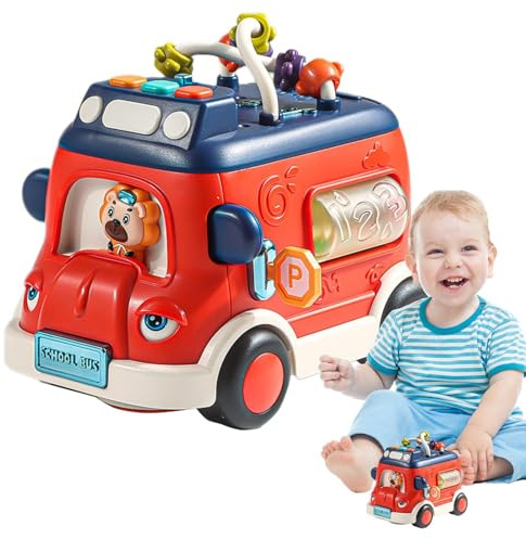 Xinhuju Juguetes de coche para niños con luz y música, juguetes de autobús escolar para niños, juguetes de autobús escolar para niños | Juguetes para vehículos de autobús