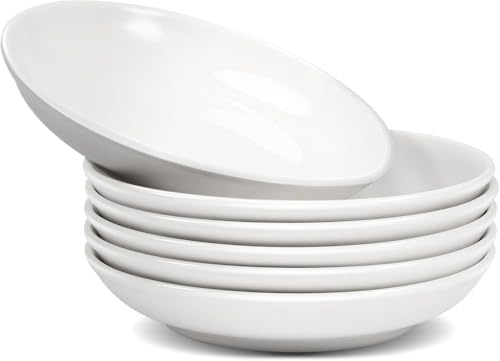 Kinmsito 6 Stück Vorspeisenteller aus Keramik,15 cm Weiß Porzellan Speiseteller,Rund Porzellan-Dessertteller,Kleine Teller für Beilagen,Snacks,Salat,Vorspeisen,Mikrowellen und Spülmaschinenfest