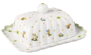 Villeroy & Boch – Easter Delight mantequera, porcelana Premium, motivos nostálgicos de Pascua, detalles dorados, recipiente decorativo para mantequilla y untables