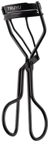 Truyu Eyelash Curler (Black) - Includes 2 Silicone Replacement Pads. Eyelash Curler With No Pinching Just Curled, Longer Looking Eyelashes., 1 Count (Pack of 1)