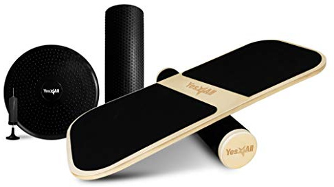 Yes4All Balance Board Sports Trainer, Surf Trainer Board With Adjustable Stoppers, Improve Core Strength and Balance Control, 3in1 Training System