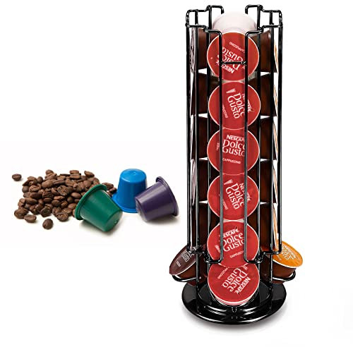 STARVAST Portacapsule Erogatore da caffè Dolce Gusto per 24capsule, 360 gradi rotabile - 330 x 130 mm, nero