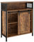 soges Sideboard Kücheschrank Kommode mit Schiebetür, Aufbewahrungsschrank mit Regalen für Wohnzimmer, Braun Rustikal 69 x 30 x 80 cm