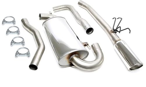 Impianto di scarico sportivo completo, scarico sportivo a partire da Kat, silenziatore in acciaio inox, 1 x 100 mm, con certificazione ABE per 850 S70 V70I 2.0 T + 2,3 l Turbo – 1034235