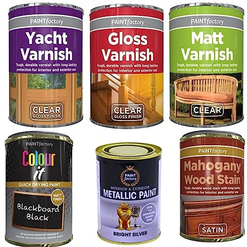 STOREX Clear Gloss Varnish Matt Varnish Yacht Varnish Blackboard Black Mahogany Wood Stain Mattalic Silver Tin Paint Long Lasting Protection Interior Exterior Metal Wood 300ml (2891 Gloss Varnish)
