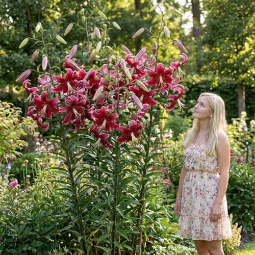 Miss Feya Bulbi Giglio Gigante (3 pezzi) - Bulbi Fiori resistenti al freddo provenienti dall'Olanda da piantare in giardino (grandi bulbi, non semi, non artificiali) (Miss Feya)