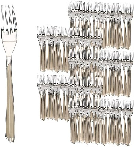 Ritzenhoff & Breker Beauty - Set di 120 forchette da menù, per 120 persone, in acciaio inox lucido e plastica, per colazione, pranzo, caffè e pane da sera, per casa, hotel, gastro