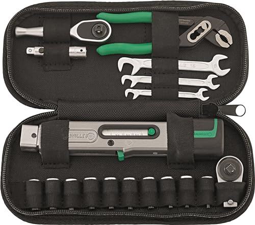 STAHLWILLE Fahrrad Werkzeug-Set 18-tlg. | 1/4“ Drehmomentschlüssel 4-20 Nm, TORX, Innensechskant | in praktischer Rahmentasche