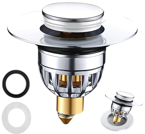 YOXITIXOY Sink Plug，Universal Bathroom Pop Up Wash Basin Plug Replacement Stainless Steel Strainer，pop up Sink Plugs ，34mm-42mm Drain Stoppers，for Bath，Wash Basin (34mm-42mm)