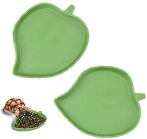 QEQSHQO 2 Pezzi Ciotola per Acqua per Cibo Rettile,2pcs Rettili Tartarughe Cibo Ciotola Piatta,Tartaruga Piatto d'Acqua Vassoio,Ciotola di Acqua per Cibo Mangiatoia,per Animali Domestici Turtle Gecko