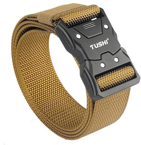 SANHIGHEND Unisex-Multifunktions Gürtel aus Nylon, Militärgürtel, mit automatischer Schnellverschlussschnalle – perfekt für die Arbeit im Freien, Freizeit, Militär, Freizeit, Jagd (Armee Gelb)