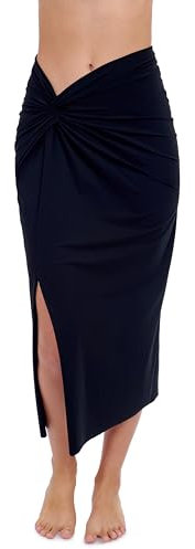 Profile by Gottex Damen Black Convertible Skirt Überwurf für Schwimmbekleidung, Schwarz, Klein