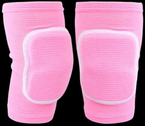 Rapidbok 1 Paio Ginocchiere Morbide, Regolabili Ginocchiere di Protezione, Spessa Spugna Antiscivolo, Protezione del Ginocchio Sport, per yoga, danza, calcio, pallavolo, pallacanestro, Rosa, S