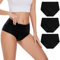 POKARLA Incontinence Pants Women High Absorbency Period Underwear Heavy Flow Leak Proof Urine Washable Leakproof Protective Briefs High Waist Cotton Menstrual Knickers 3 Pack Black Large