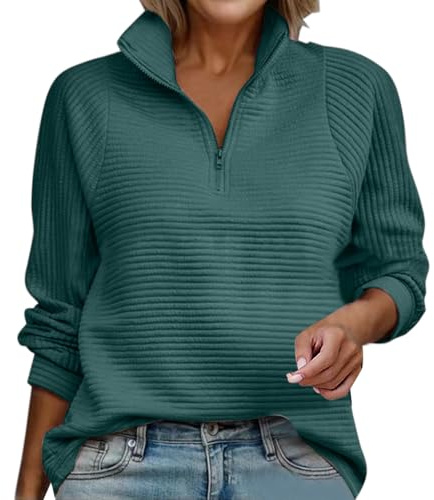 FJKVAVF Black of Friday Deal Womens Full Zip Fleece Jacket Hoodie Dresses For Women Uk Thermal Fleece Jumpers Women Ugly Christmas Sweatshirt Green Sweatshirt Women Warehouse Clearance Bargains Sale
