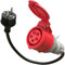 Poppstar 45cm CEE-Adapter IP44 als Elektoauto Zubehör (Schuko-Stecker: Typ E+F/CEE-Steckdose-Kupplung 16A, 5-pol/Schuko-Stecker: Typ E+F), H07RN-F 3G2.5