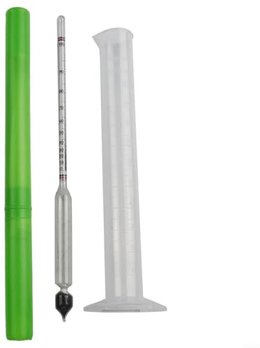 Medidor de alcoholímetro 0-100% Vol% para alcohol, destilados, whisky, vodka, etc., para prueba de alto contenido de alcohol, incluye cilindro de 100 ml