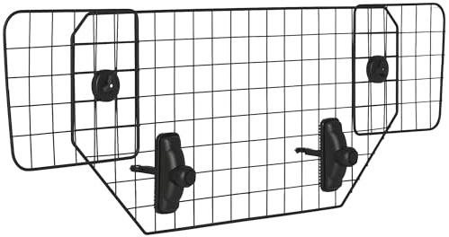 PawHut Grille de Protection Universelle pour Chien, barrière de sécurité de Voiture pour Chiens Largeur Ajustable 90 à 120 cm Facile à Installer sur la Plupart des Voitures SUV, Noir