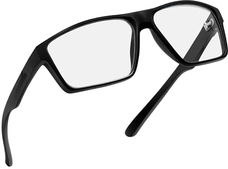 Joopin Gafas Luz Azul Mujer y Hombre para Pantalla Ordenador Juegos Antifatiga Gafas Transparentes Filtro Luz Azul Marco Rectangular Ligero