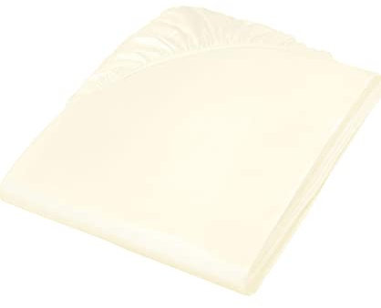 Fleuresse Colours Spannbettlaken, Uni-Mako-Satin, Natur, 160 x 200 cm