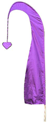 Asiastyle original Bali-Fahne in Violett, lila | Umbul- Flagge Dekoration 200 cm mit Stock | Stilvolle Gartendeko & Geschenkidee für Balkon, Terrasse & Außenbereich