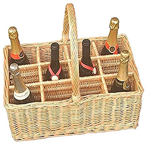Rouge Hamper WB010 / Home 12 Bouteille Boissons Panier en Osier, Brown, 36 x 47 x 22 cm