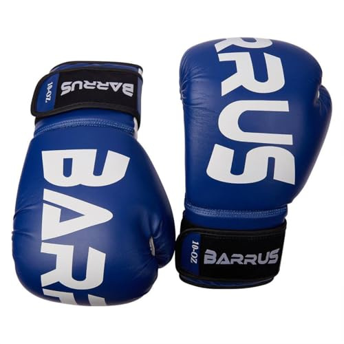 Barrus - Guantoni KickBoxing Muay Thai MMA | Guanti Pugilato Boxe Full Contact (Blu, 10oz)