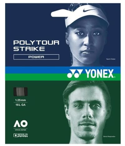 YONEX Unisex - Adult Poly Tour Strike String Set 12m Dark Grey Tennis String, One Size