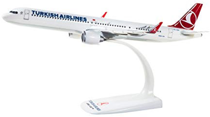 herpa 612210 – Airbus A321neo, Turkish Airlines, Wings, Modell Flugzeug mit Standfuß, Flieger, Modellbau, Miniaturmodelle, Sammlerstück, Kunststoff, Snap Fit - Maßstab 1:200