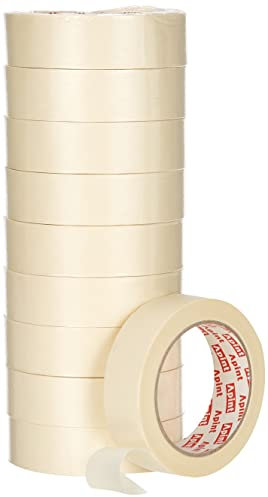 JDEL Ruban de masquage pour Peinture, 50 m x 30 mm, Tour de 10 Rouleaux, crème, 30 x 50 cm