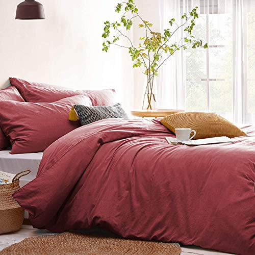 Lanqinglv Bettwäsche 200x200cm Altrosa,Rose Rosa Uni Romantisch Bettbezug Deckenbezug Doppelbett und 2 Kissenbezug 80x80cm mit Reißverschluss - aus 110g Mikrofaser