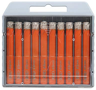 Trockener Diamantbohrer Satz, BGTEC 10 Stück 8 mm Lochsägen für Granit, Marmor, Mauerwerk, Beton, Fliesen/Keramik, Glas, Hartplastik, vakuumgelötete Diamant-Kernbohrer Bausatz