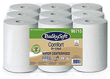 Asciugamano Rotolo Devolgimento Interno in Cellulosa Disinchiostrata 2 Veli 60 Metri - 9 Rotoli