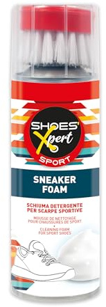 Shoes'Xpert - Spray de Espuma de Limpieza para Zapatillas + Cepillo Limpiador Incluido – Colección Sneakers – Accesorio de Cuidado de Zapatos de Piel y Tela, 200 ml