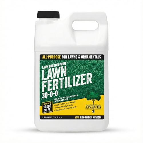 Ike's 114174 Lawn Booster Prime 30-0-0 Liquid Fertilizer - High-Nitrogen, 2.5 Gal, Slow Release