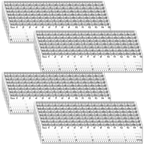 32 Pack 6 Inch Mini Rulers Bulk Plastic Small Rulers with Inches and Centimeters, Drafting Measuring Tool Set for Classroom Kids Student School Office Supplies(6 Inch,Clear)