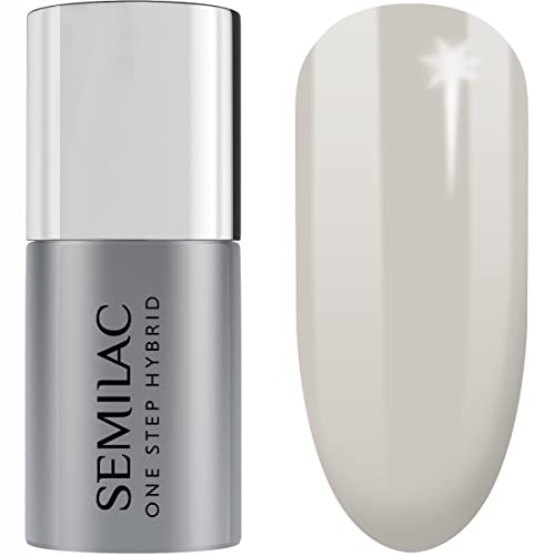 Semilac One Step Gel Polish 5ml – UV/LED Gel Nail Polish – Long-Lasting, No Base Coat Needed, Quick-Drying & Easy Removal Perfect For Manicure and Pedicure - 890 Midnight Blue 125 Light Dusty Grey