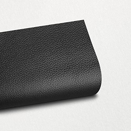 Kunstleder Meterware, Premium Kunstleder Roll Schwarz Leder Meterware, 40 X 140 cm