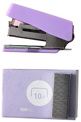 1 Stück Mini Stapler, Mini Tacker, Mini Heftklammergerät, Büro Tacker, Klammermaschine, Heftklammern Klein, Mit 400pcs Klammer, Für Schule, Zuhause oder Büro (Lila)