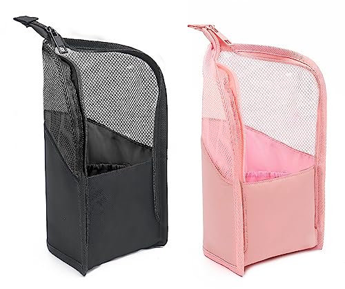 Make up Pinsel Tasche,2pcs Reise Make up Pinselhalter wasserdichter vertikaler Reißverschluss Multifunktional Kosmetik Pinsel Halter Reise-Waschtasche Make Up Tool Aufbewahrungstasche