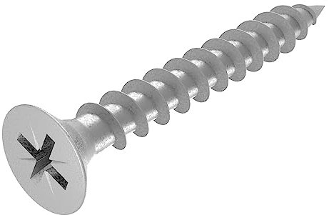 SECCARO Spanplattenschraube 3 x 20 mm, Edelstahl V2A VA A2, Holzschraube mit Vollgewinde, Kreuzschlitz/PZ, 250 Stück